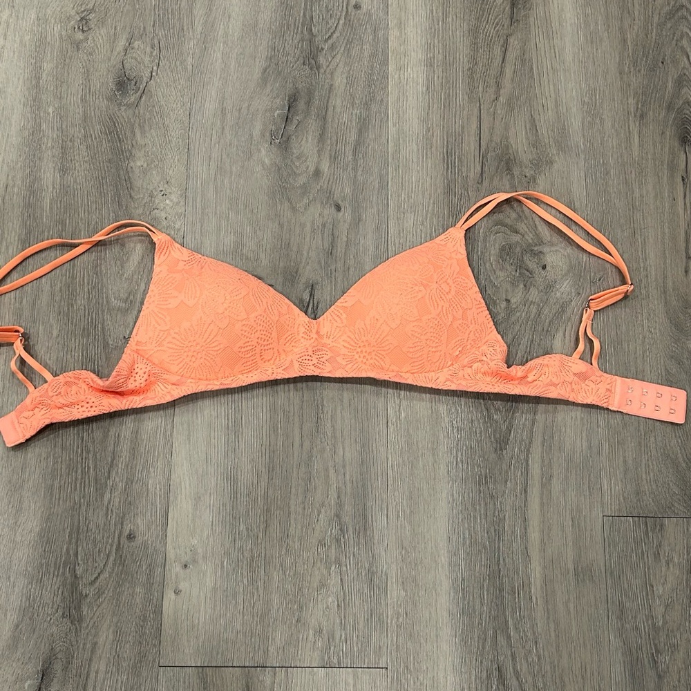aerie Orange Triangle Bralette with Adjustable Straps